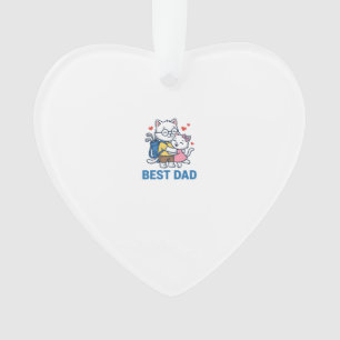 Bester Papa Golf Katze Umarmen Cute Vektor Design_ Ornament