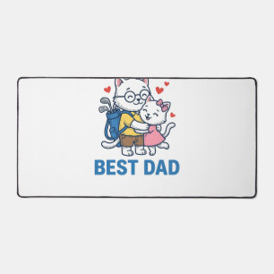 Bester Papa Golf Katze Umarmen Cute Vektor Design_ Schreibtischunterlage
