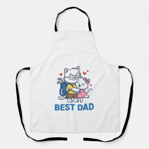 Bester Papa Golf Katze Umarmen Cute Vektor Design_ Schürze
