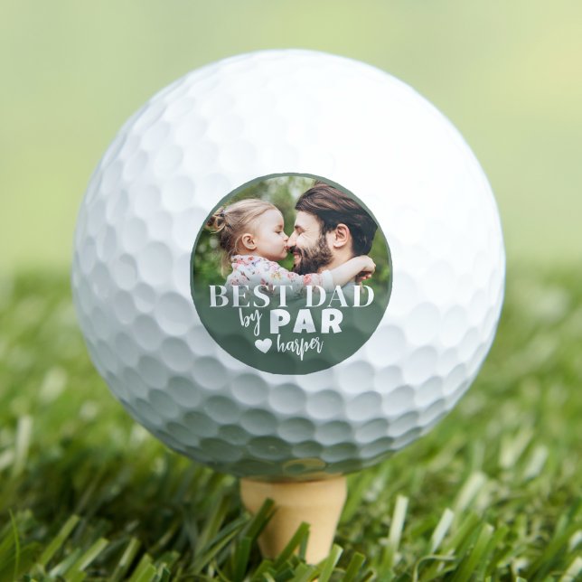 Bester Papa Grün Foto Golfball (Best Dad Green Photo Golf Balls )