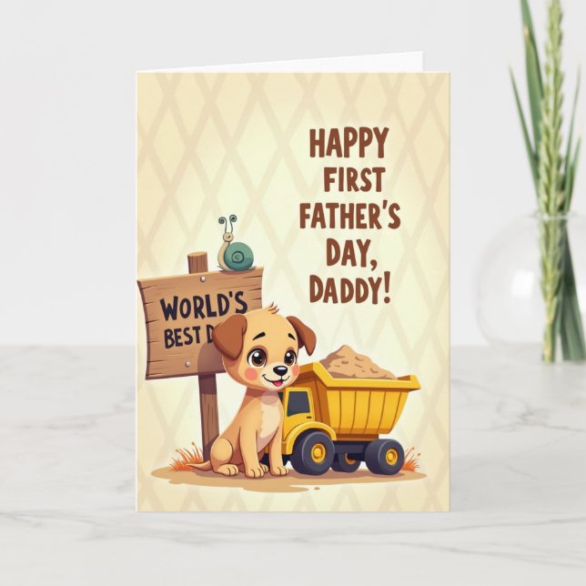 Bester Papa Hund Karte (Vorderseite)