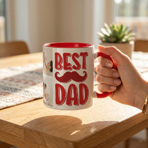 Bester Papa Individuelles Foto Vatertagsgeschenk f Tasse