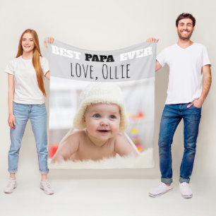 Bester Papa je Baby Foto Vatertag Fleecedecke