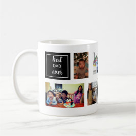Bester Papa je Collage Personalisiert Schwarz-weiß Kaffeetasse