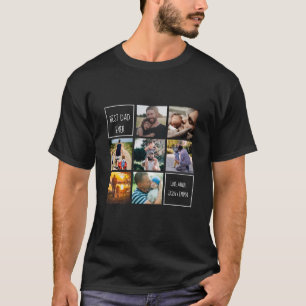 Bester Papa je Foto Collage und Text schwarz T-Shirt