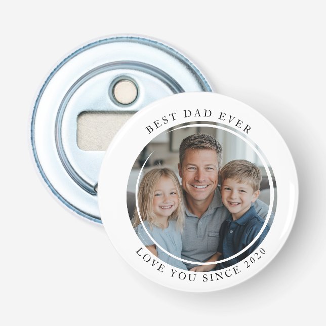 Bester Papa-je-Foto-Magnet Flaschenöffner (Vorderseite)