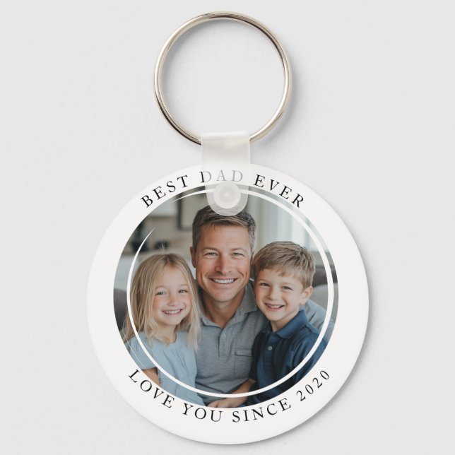 Bester Papa-je-Foto-Magnet Schlüsselanhänger (Vorderseite)