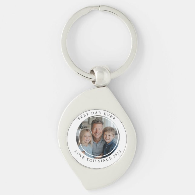 Bester Papa-je-Foto-Magnet Schlüsselanhänger (Vorderseite)