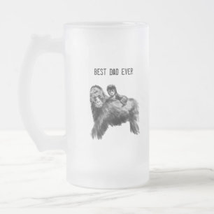Bester Papa je Gorilla mit Baby Mattglas Bierglas