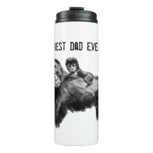 Bester Papa je Gorilla mit Baby Thermosbecher