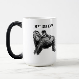 Bester Papa je Gorilla mit Baby Verwandlungstasse
