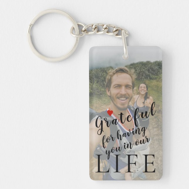 Bester Papa je personalisiert 2 Fotos und Text Schlüsselanhänger (Vorderseite)