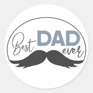 Bester Papa je Schnurrbart Round Sticker