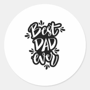 Bester Papa je Schwarzweißtext Runder Aufkleber