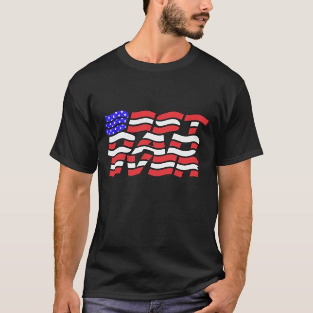 Bester Papa je US-Flagge T-Shirt (Vorderseite)