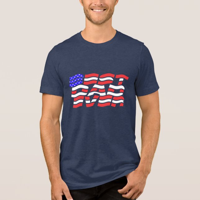 Bester Papa je US-Flagge Tri-Blend Shirt (Vorderseite)