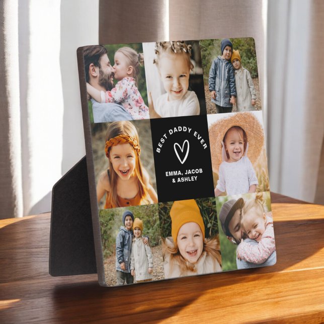 Bester Papa je Vatertag FotoCollage Fotoplatte (Von Creator hochgeladen)