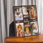 Bester Papa je - Vatertag Holzfoto Collage Fotoplatte<br><div class="desc">Feiern Sie Ihren Vater mit dem "Besten Vater je" Foto Collage Plaque, eine herzliche Hommage an den Mann, der die Welt für Sie bedeutet. Diese wunderschön gestaltete Plakette besticht durch eine hochwertige, individuell gestaltbare Collage aus Foto, in der Sie wertvolle Erinnerungen und besondere Momente vorstellen können. Die Collage ist elegant...</div>