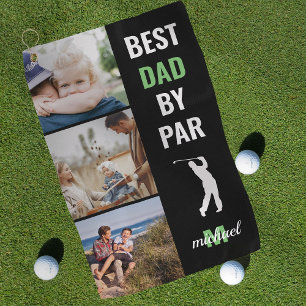 Bester Papa mit Par-Foto-Monogramm zum Vatertag Ge Golfhandtuch