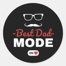 Bester Papa-Modus aktiviert | Cooler Papa-Aufklebe Runder Aufkleber