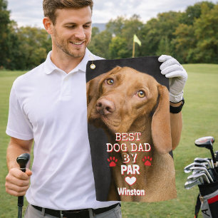 Bester Papa nach Par Hund Foto Golfhandtuch