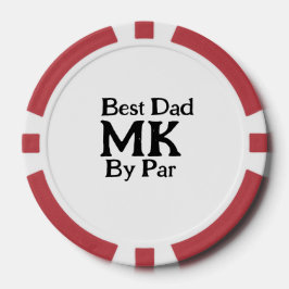 Bester Papa nach Par Monogramm Vater Tag einfache Pokerchips