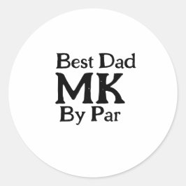 Bester Papa nach Par Monogramm Vater Tag einfache Runder Aufkleber