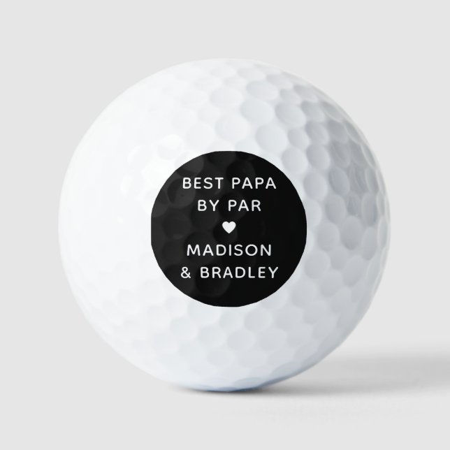 Bester Papa nach Par Persönlicher Name Golfball (Vorderseite)
