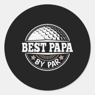 Bester Papa Par-Vintage-Golfspieler Daddy Dad Dick Runder Aufkleber