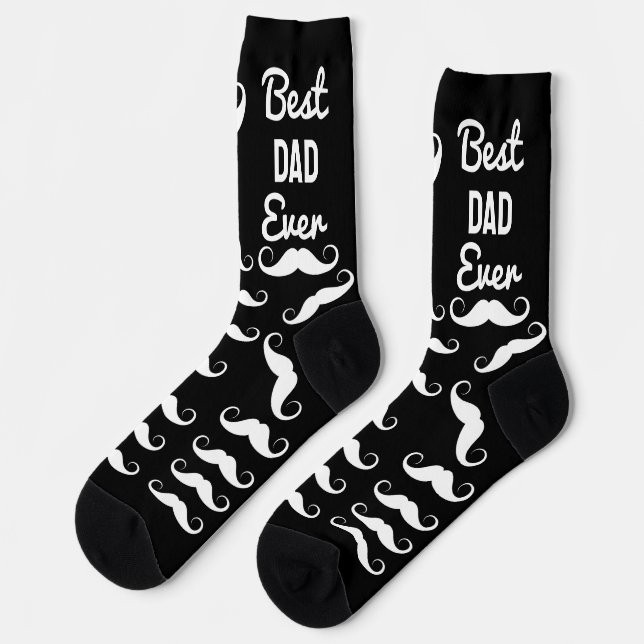Bester Papa Schnurrbart ever Vatertag Socken (Linkes Detail)