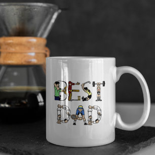 Bester Papa Sport Text Weltbester Zweifarbige Tasse
