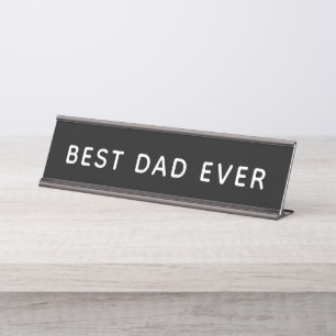 Bester Papa überhaupt Fette Schwarz-Weiß-Schrift a Schreibtischnamensplakette
