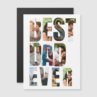 Bester Papa überhaupt | Foto-Collage-Platzhaltervo Magnetkarte