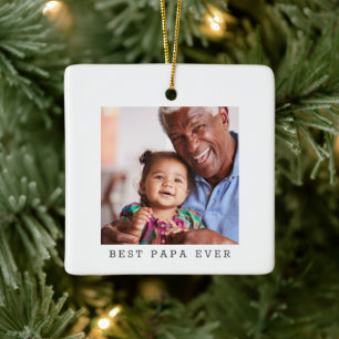 Bester Papa überhaupt personalisiertes Foto Weihna Keramikornament