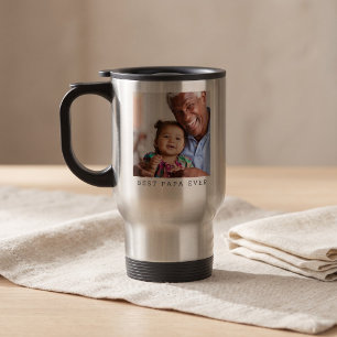 Bester Papa überhaupt Personalisiertes Foto Weihna Reisebecher