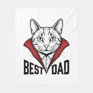 Bester Papa Vampir Katze Vintage Gravur Design_1 Fleecedecke