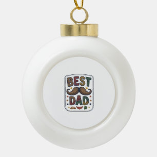 Bester Papa Vintage Schnurrbart Vektor Vater Desig Keramik Kugel-Ornament