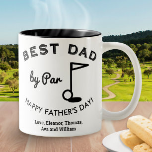 Bester Papa vom Vater zum Vatertag Golf Thema Zweifarbige Tasse