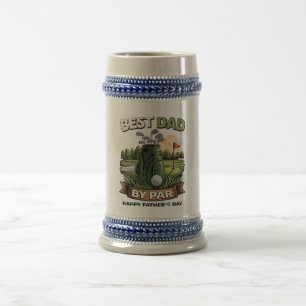 Bester Papa von Par Golf-Vater Lustig Bierglas
