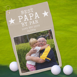 Bester Papa von Par Opa individuelles Fotogeschenk Golfhandtuch