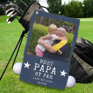 Bester Papa von Par Personalisiertes Großvater-Fot Golfhandtuch