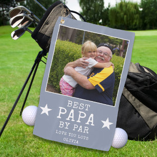 Bester Papa von Par Personalisiertes Großvater-Fot Golfhandtuch
