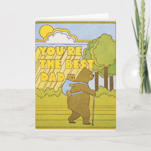 Bester Papa Wandernde Bären Letterpress Karte
