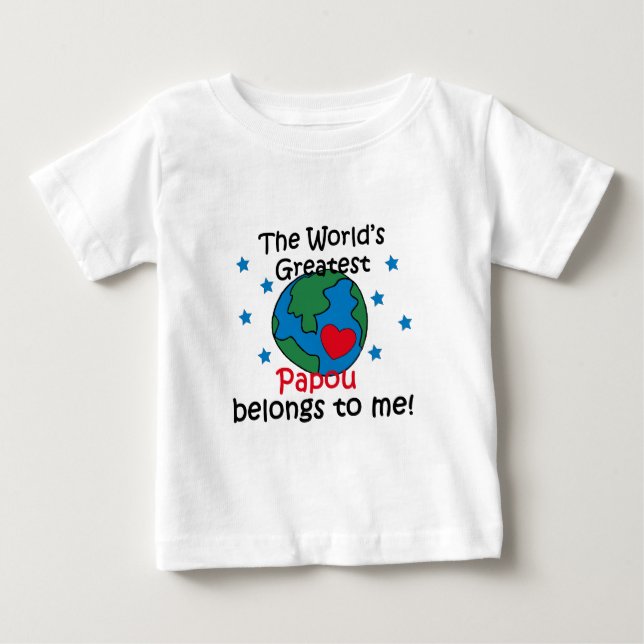 Bester Papou gehört mir Baby T-shirt (Vorderseite)