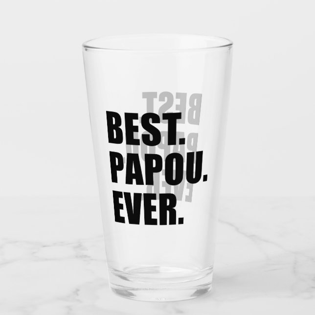 Bester Papou überhaupt griechischer Großvater Glas (Vorderseite)