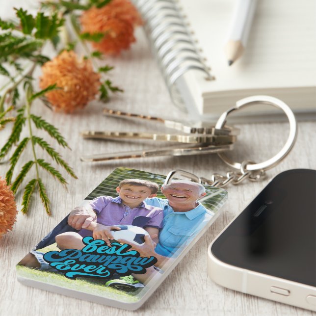 Bester Pawpaw je | Opa-Foto Schlüsselanhänger (Vorderseite rechts)