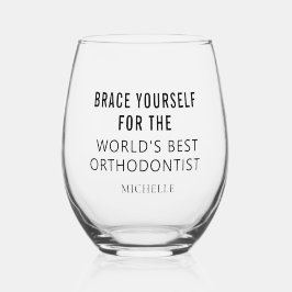 Bester Personalisierter orthodontitischer Beruflic Weinglas Ohne Stiel