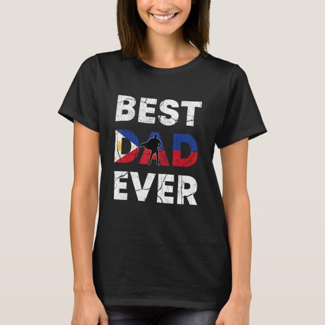 Bester philippinischer Vater je Philippinen Papa-V T-Shirt (Vorderseite)