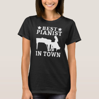 Bester Pianist in der Stadt Musiker Klavier Premiu T-Shirt