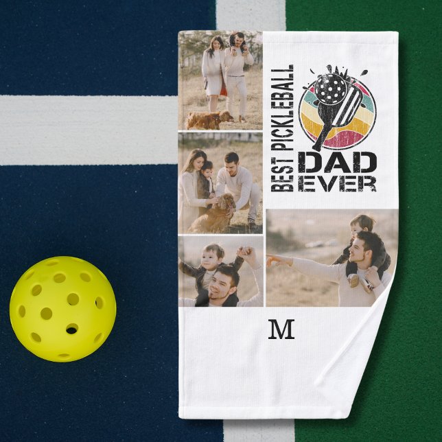 Bester Pickleball-Vater je Personalisiertes 4-Foto Handtuch (Von Creator hochgeladen)